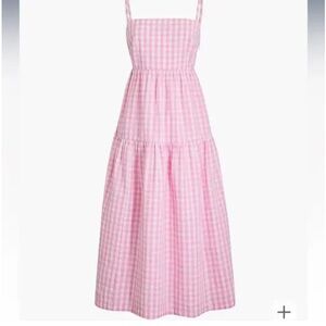J Crew Pink Gingham Maxi Dress